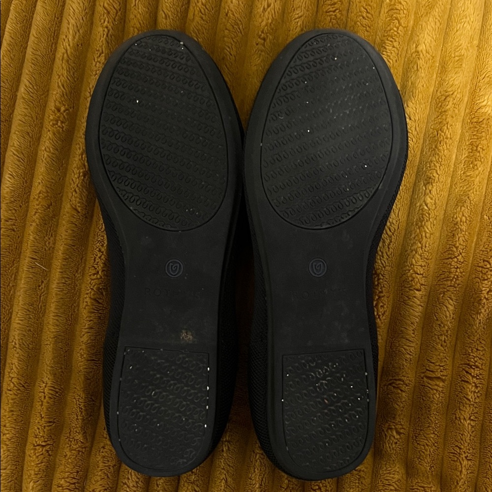 Rothy's Black Flats with Blue Trim - Picture 3 of 4